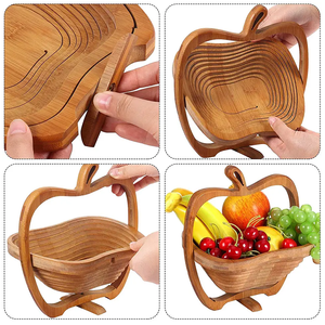 Cesta <span class=keywords><strong>de</strong></span> Almacenamiento <span class=keywords><strong>de</strong></span> Frutas y Verduras <span class=keywords><strong>de</strong></span> Bambú Plegable Tipo Estante para <span class=keywords><strong>Cocina</strong></span>, Segura para Alimentos, Venta al por Mayor - Product Image 2