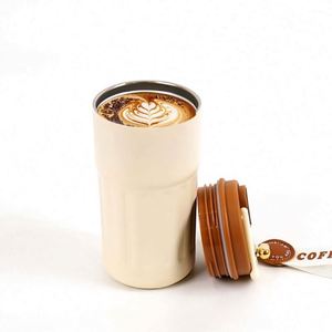 Tasses à café en acier inoxydable blanc chauffables à l'eau, les plus vendues, avec paille, à prix abordable - Product Image 1