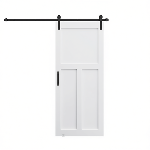 CRAZY ELF Porte coulissante de grange 28 x 84 po en MDF non fini, style moderne, avec kit de quincaillerie - Product Image 1