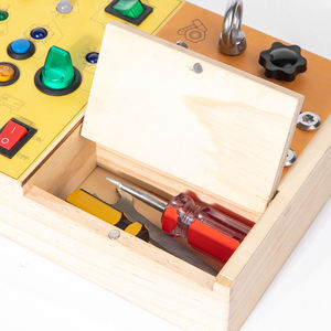 Nouveau produit 2 <span class=keywords><strong>en</strong></span> 1Montessori voyage jouet éducatif bébé lumière <span class=keywords><strong>en</strong></span> <span class=keywords><strong>bois</strong></span> LED boîte à <span class=keywords><strong>outils</strong></span> occupé conseil jouets sensoriels pour enfants enfants - Product Image 6