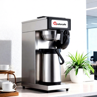 Careforcafe Machine à café automatique commerciale en acier inoxydable 2,5 L avec filtre pourover pour bar