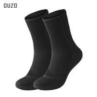 Chaussettes de plongée imperméables en néoprène noir OUZO 3 mm avec logo personnalisé et particules antidérapantes sur la semelle, tailles XS-2XL