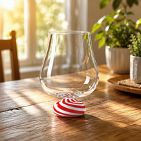 Verre borosilicate résistant à la chaleur, design bouche de bonbon, capacité 101-200 ml, style moderne et minimaliste, idéal pour le vin, les fruits et comme cadeau d'anniversaire