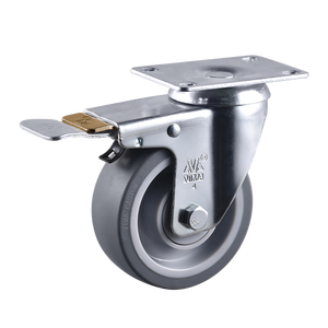 Fabrieks prijs zware uitvoering koolstofstaal & PVC zwenkwielen met kogellagers voor het verplaatsen van apparatuur en materiaalhandling in hotels - Product Image 1