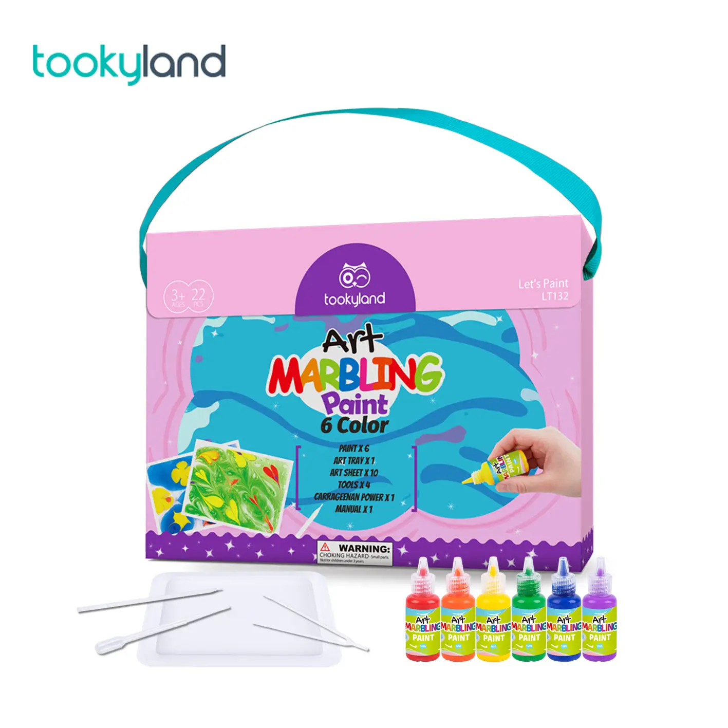 Kit di pittura marmorizzata per bambini giocattoli artistici e artigianali per bambini Set da disegno 6 colori