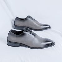 Nouveaux Souliers de Luxe Habillés en Cuir Véritable pour Hommes Grande Taille 46 à Lacets Bout Pointu, Chaussure de Mariage Tendance, Fabriqués à Wenzhou