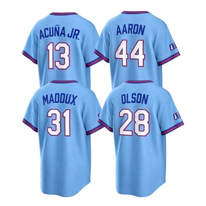 Maillot de baseball américain City Connect 2026 brodé – <span class=keywords><strong>13</strong></span> Ronald Acuna Jr., 28 Olson, 10 Jones, 27 Riley, 44 Aaron, 1 Albies - Product Image 4