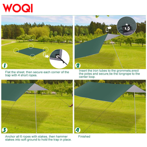 Woqi lớn Windproof và không thấm nước gia đình thu thập lều cho ngoài trời cho Cắm Trại Đi Bộ Đường Dài bãi biển sử dụng - Product Image 4