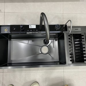 Nuovo Design 2025: Lavello da <span class=keywords><strong>Cucina</strong></span> Moderno Monoblocco in Acciaio Inox con <span class=keywords><strong>Rubinetto</strong></span> a Cascata Intelligente - Product Image 3