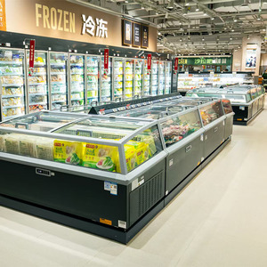 Congélateurs Combinés pour Supermarchés et Magasins d'Épicerie, Vitrine Réfrigérée Commerciale en Îlot - Product Image 1