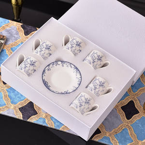 Service à café turc de luxe en porcelaine fine avec tasses et soucoupes pour le thé de l'après-midi en famille - Product Image 5