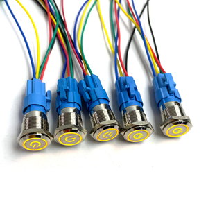 16Mm Kim Loại Đẩy Nút Chuyển Đổi Vòng Đèn Điện Biểu Tượng Không Thấm Nước LED Ánh Sáng Tự Khóa Tự Thiết Lập Lại Nút Chuyển Đổi Với Kết Nối 12V - Product Image 5