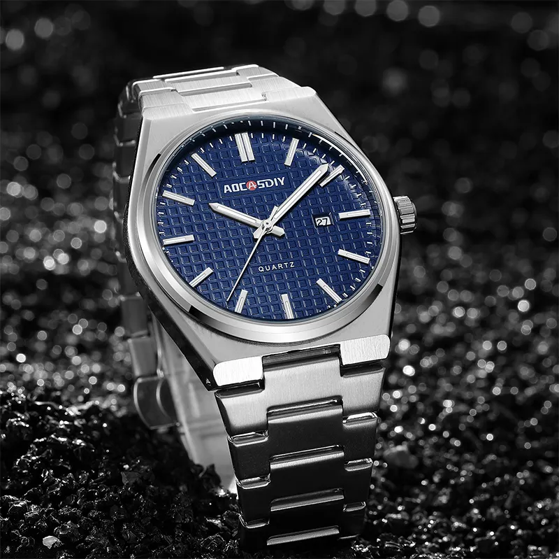 AOCASDIY Classic Business Luxury Men's watches Stainless Steel Strap 3ATM Waterproof Quartz Watch For Men Reloj Hombre Unisex