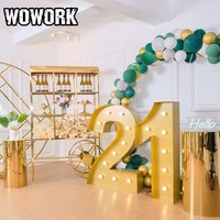 Support de toile de fond rond en maille métallique dorée WOWORK 2026 pour mariage, fête d'anniversaire et décoration d'événements