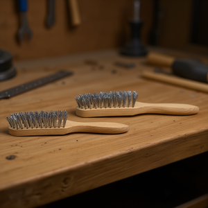 แปรงขัดมือด้ามไม้ ลวดสแตนเลส 3x15x23 มม. 16 เส้น - Product Image 3