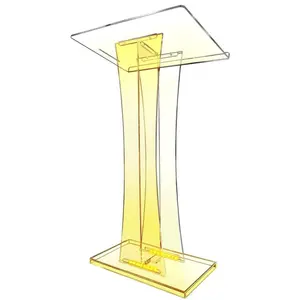 Podio con luci a Led acrilico trasparente podio Stand penna Slot, 10MM con ruote leggio trasparente per il discorso