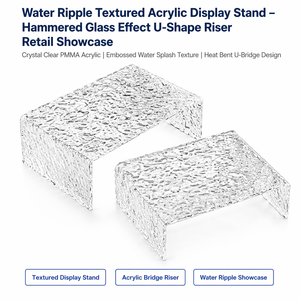 Espositore <span class=keywords><strong>in</strong></span> Acrilico Effetto Acqua Ondulata Trasparente, Supporto a U per Vetrina con Effetto <span class=keywords><strong>Vetro</strong></span> Martellato, Espositore per Gioielli - Product Image 1