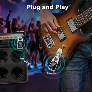 Sistema Inalámbrico para Guitarra de 2.4 GHz, Color Blanco Plateado, Entrega Rápida, Batería Recargable, Transmisor Inalámbrico para Guitarra, Venta al Por Mayor - Product Image 2