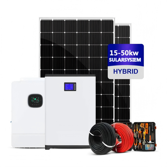 Hot Sale 20KW Hybrid Solar Power System Kit with Monocrystalline Silicon Panels MPPT Controller Lead Acid Battery Pack Inverter