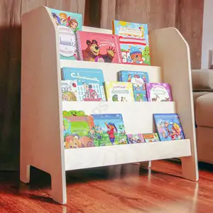 Rincón de lectura de madera maciza vertical Montessori, muebles para niños, precios baratos, estantes de libros simples de 3 capas