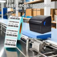 Rouleau d'étiquette thermique directe de type autocollant de code-barres de taille personnalisée pré-imprimé en couleur