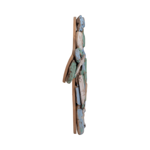 Scultura artistica a forma di tartaruga in legno di recupero, decorazione murale costiera per casa, bagno, soggiorno, ufficio - Product Image 3