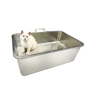 Litière pour chat en acier inoxydable de nouvelle conception en gros avec filtre à double couche personnalisé, trou de filtration, <span class=keywords><strong>toilette</strong></span> - Product Image 1