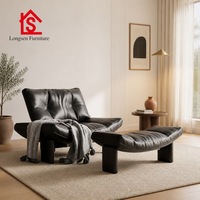 Canapé simple en cuir écologique de style italien moderne, design de luxe léger, pour salon, mobilier de maison, chaise longue design, sensation haut de gamme