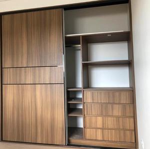 Bedroom Furniture Wood Panel Wardrobe / Wood Panel <strong>Closet</strong> with <strong>Big</strong> Handle Solid Wooden Bedroom Wardrobes - Product Image 3