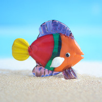Artisanat en verre fait main pour aquariums marins, poissons de dessin animé, crevettes, tortues, décorations pour aquariums, ornements de micro-paysages