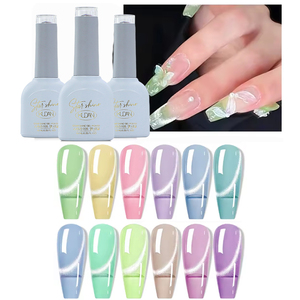 Juego de esmalte de Gel de ojo de gato coreano 9D de alta pigmentación 15ml Suministros de salón magnético Fuente de lámpara LED <span class=keywords><strong>Precio</strong></span> bajo del fabricante francés - Product Image 1