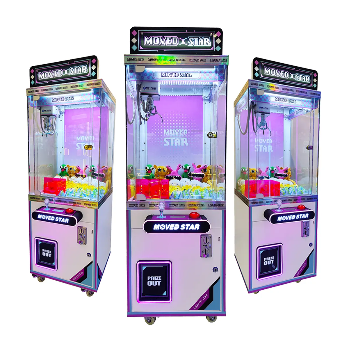 Neofuns Machine à grue à petites griffes Jeux à pièces Mini distributeur automatique de jouets en peluche avec accepteur de billets