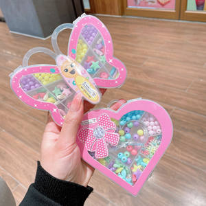 DIY çocuklar takı plastik boncuk kiti bilezik yapımı kiti Charm genç kız takısı sevimli plastik depolama ile Set - Product Image 5