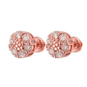 ต่างหูแบบหมุดทรงกลม ชุบทอง 18k ประดับเพชรโมอิสซาไนต์ VVS คุณภาพสูง ตัวเรือนเงินแท้ 925 แบบเกลียวหลังรูปดอกไม้ สำหรับผู้ชาย - Product Image 4