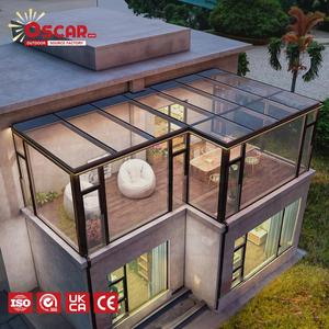Véranda en verre avec structure en aluminium, ventilation et protection <span class=keywords><strong>UV</strong></span>, <span class=keywords><strong>solarium</strong></span> moderne et élégant pour patio, jardin ou cour arrière - Product Image 1