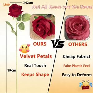 ดอกกุหลาบสีครีมทำจาก<span class=keywords><strong>โฟม</strong></span>สัมผัสนุ่มเหมือนจริง น้ำหนักเบา เหมาะสำหรับงานแต่งงาน วันแม่ ปีใหม่ และการตกแต่ง - Product Image 3