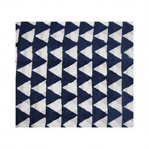 Vestido Informal Indio Ligero de Algodón 100% con Estampado a Mano en Zig Zag Azul Índigo, Cómodo para Usar en Todas las Estaciones - Product Image 1