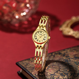 Reloj de Cuarzo para Mujer con Esfera Dorada y Números Romanos, Reloj de Pulsera Clásico con Brazalete de Metal para Damas, Formal y de Uso Diario - Product Image 2