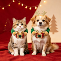 Nouveau Collier de Noël 2026 pour Chat, Chaton et Chien avec Cache-cou de Luxe, Décoration Nœud Papillon, Accessoires Mignons Faits Main pour Animaux de Compagnie