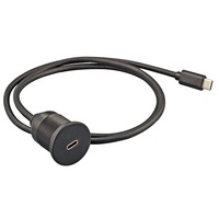 Câble d'extension USB C mâle-femelle USB 3.1 Type C pour montage encastré sur tableau de bord de voiture, camion, bateau, marine, avec gaine en PVC tressé