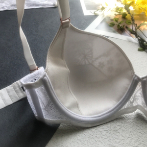 Donne U Back Plus Size Back Close seno grande biancheria intima di pizzo da donna <span class=keywords><strong>ferretto</strong></span> <span class=keywords><strong>reggiseno</strong></span> distanziatore di <span class=keywords><strong>cotone</strong></span> nero pianura bianco nudo - Product Image 3