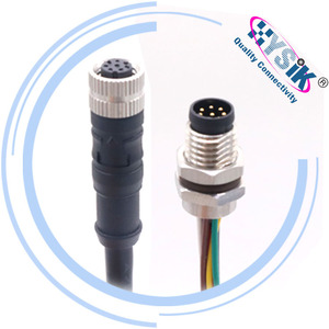 Kustom sudut lurus M8 8-pin kabel Overmolded Pria Wanita IP67 Adapter Cordset Harness untuk aplikasi otomatis - Product Image 2