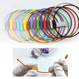 Wire Keychains 2mm 6.1 inch Assorted Colored DIY Cable Loops Stainless Steel Beadable Key Ring for Hanging Luggage Tag Keyrings