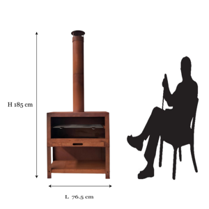 新しいデザイン簡単に組み立てられたパティオウッドファイヤーピット屋外コーテンスチールチミネアBbqグリル付き - Product Image 2