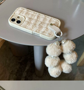 INS Style Winter Plush Phone Back Cover with Lanyard for iPhone 17 Soft Cute Mobile Phone <strong>Accessories</strong> for iPhone 11 12 13 14 15 - Product Image 5