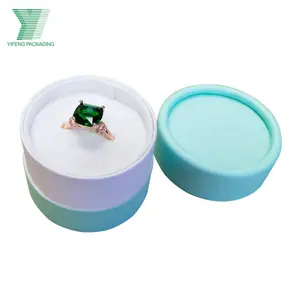 Wholesale Fancy Custom Printed Velvet Foam Insert Cardboard Packaging Luxury Round Jewelry Box with Logo Hot Sale