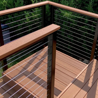 ST Outdoor Cable Railing System | Cadre en aluminium/acier avec main courante en bois pour terrasses de terrasse et de jardin