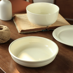 Ceramic Tableware Set Round Porcelain Soup Bowl Shallow Plate Deep Plate Dishwasher Safe Party <b>Dinnerware</b> - Product Image 1