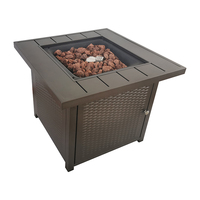 Foyer de table rectangulaire au propane de 30 ''Foyer à gaz en acier de 50,000 BTU pour terrasse extérieure, jardin et verre en acier corten durable