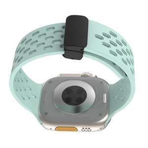 Bracelet de montre en silicone magnétique pliable perforé, adapté aux séries Apple Watch Ultra 9876543210 et SE - Product Image 4